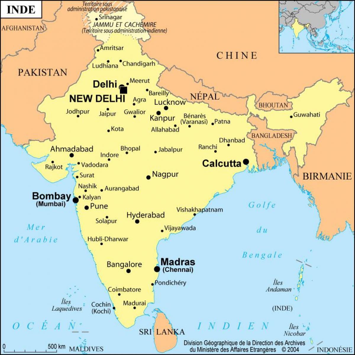 Karte von Bombay, Indien