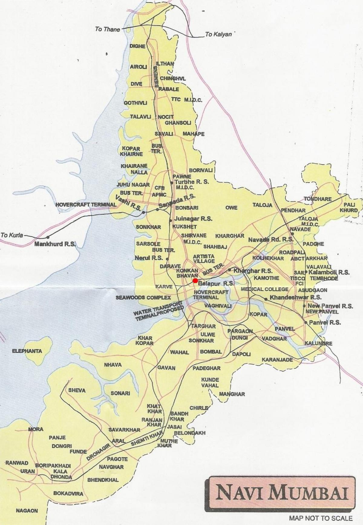 Karte von navi Mumbai Stadt
