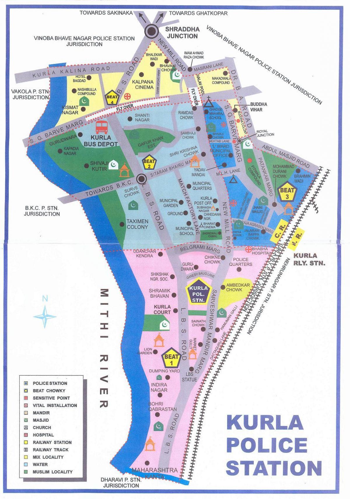 Karte von Kurla Mumbai