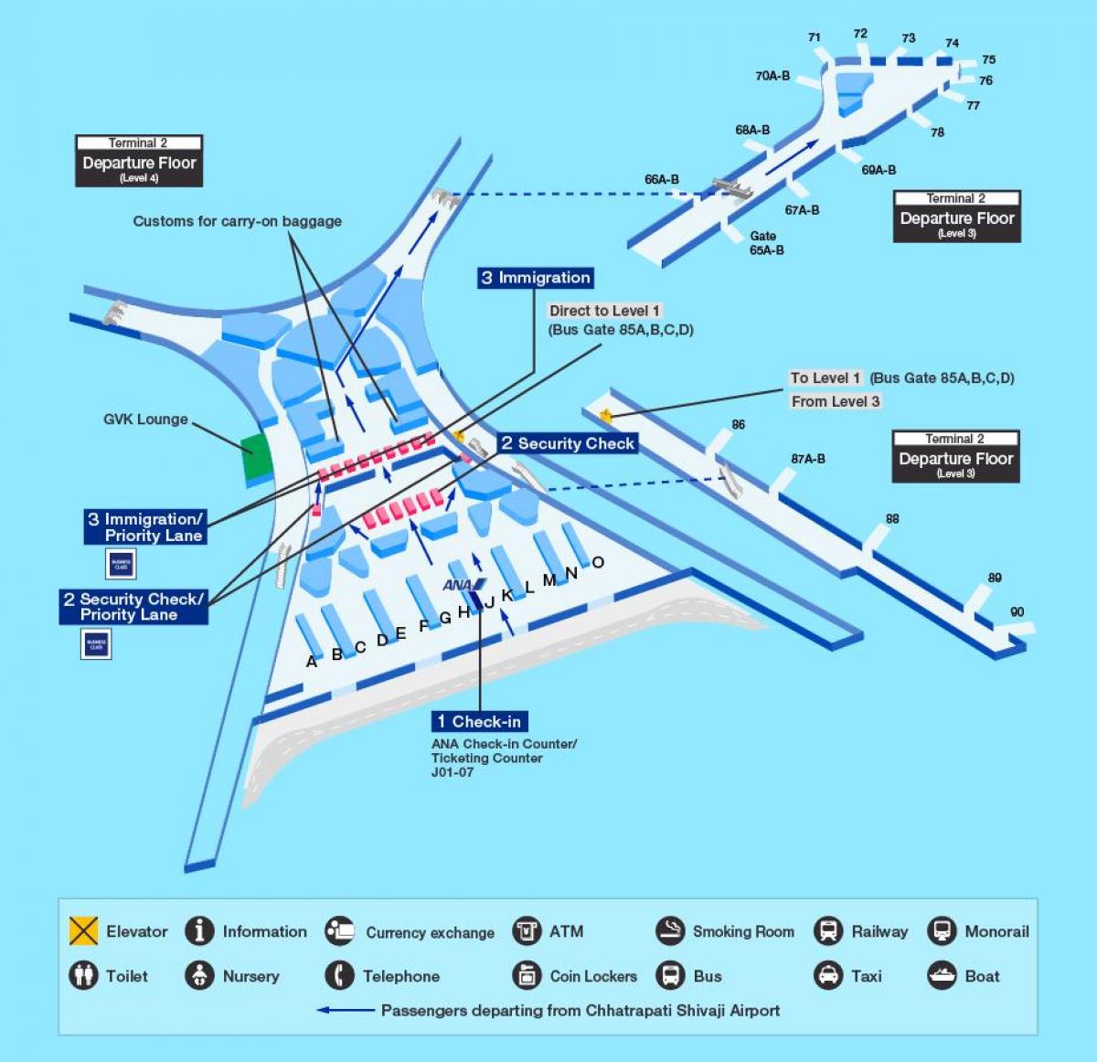 Mumbai international airport terminal 2 Karte