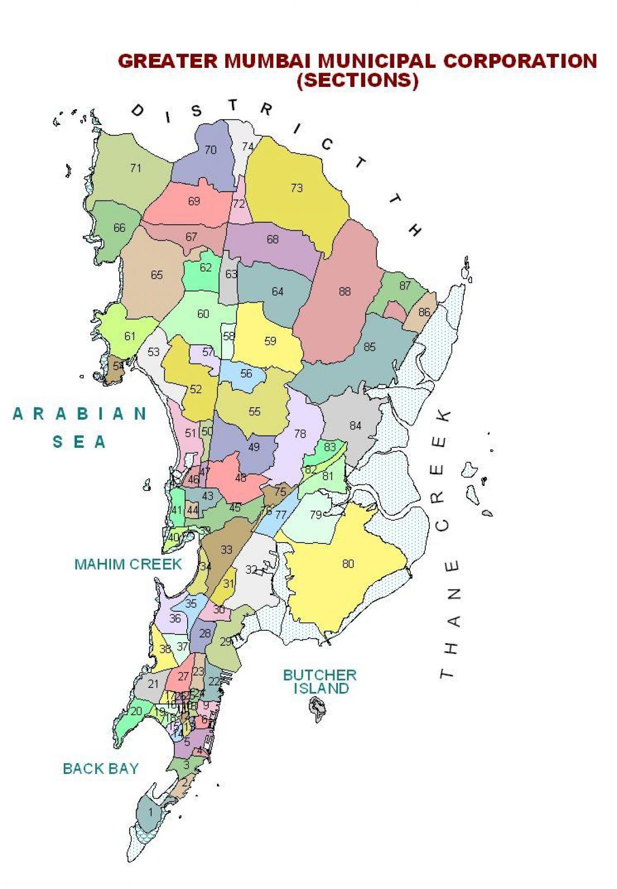 Karte von Mumbai Bezirk