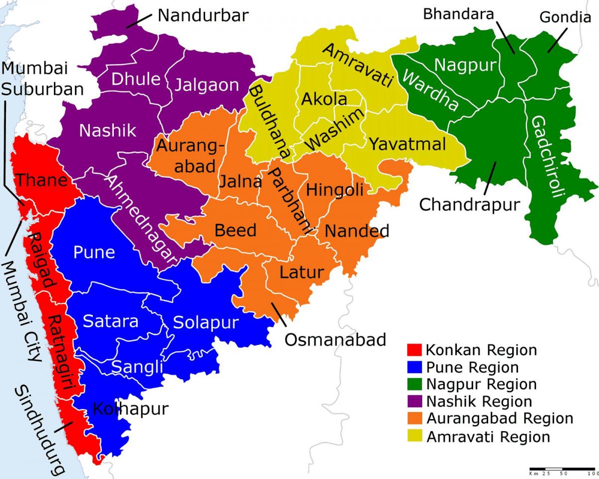 Karte von Maharashtra Mumbai