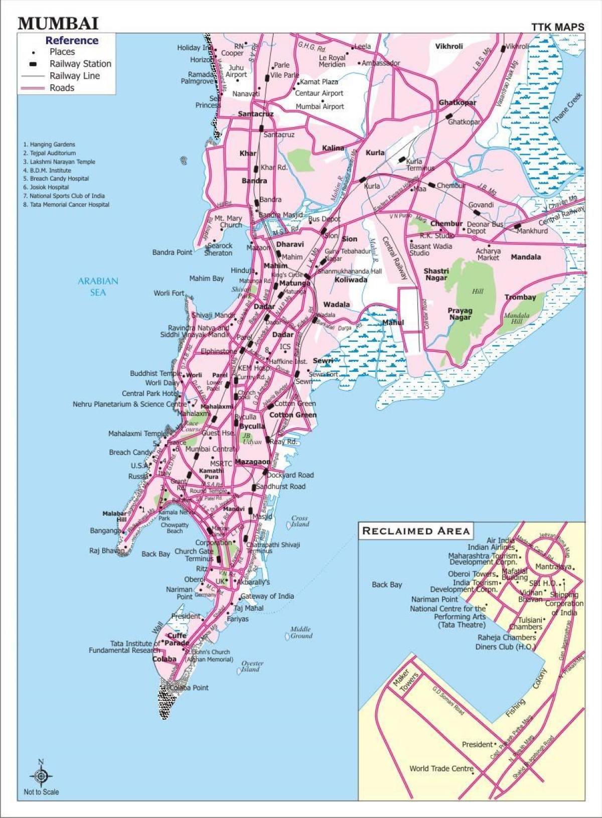 Straßenkarte von Mumbai