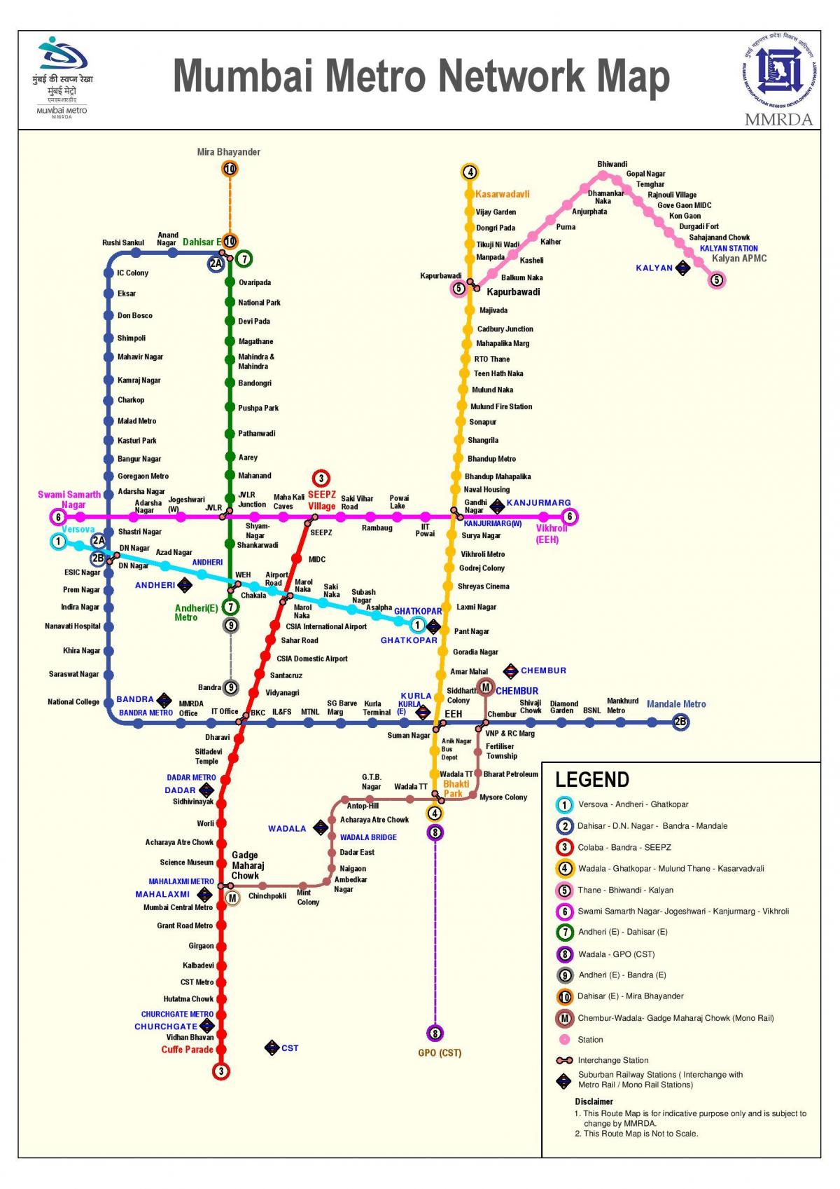 U-Bahn Fahrplan-Mumbai