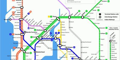 Eisenbahn-Karte von Mumbai