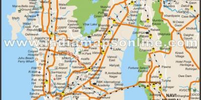 Physische Karte von Mumbai