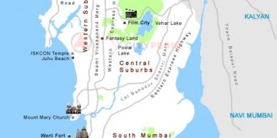 Karte von Mumbai touristischen Orten